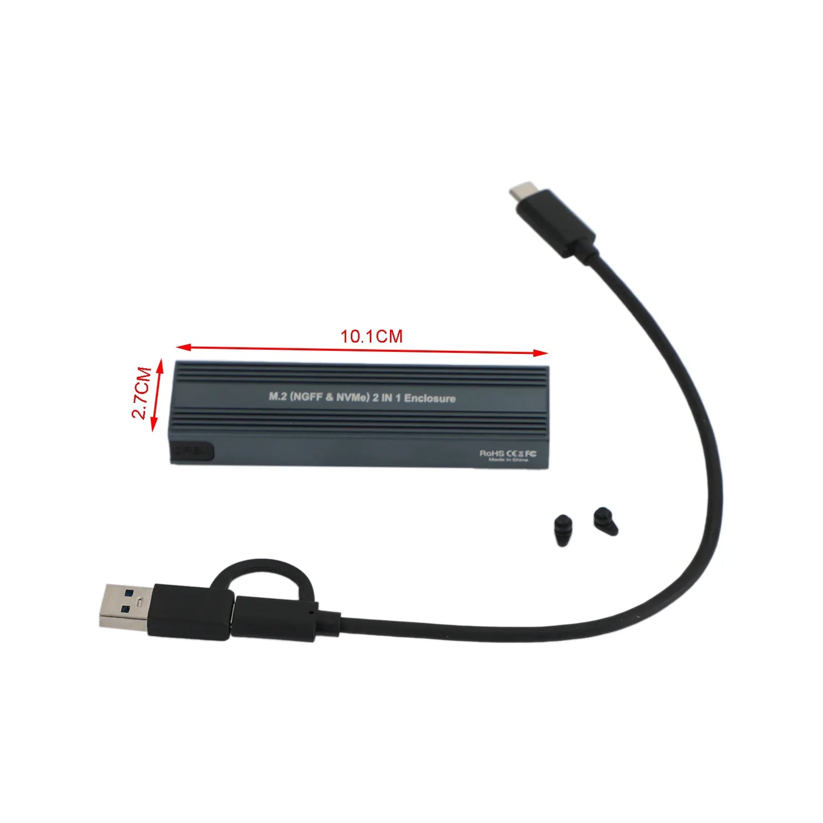 SSD -kotelo M.2 NVME - USB 3.1 kaksoisprotokollan kiintolevy M2 NVME -laatikko