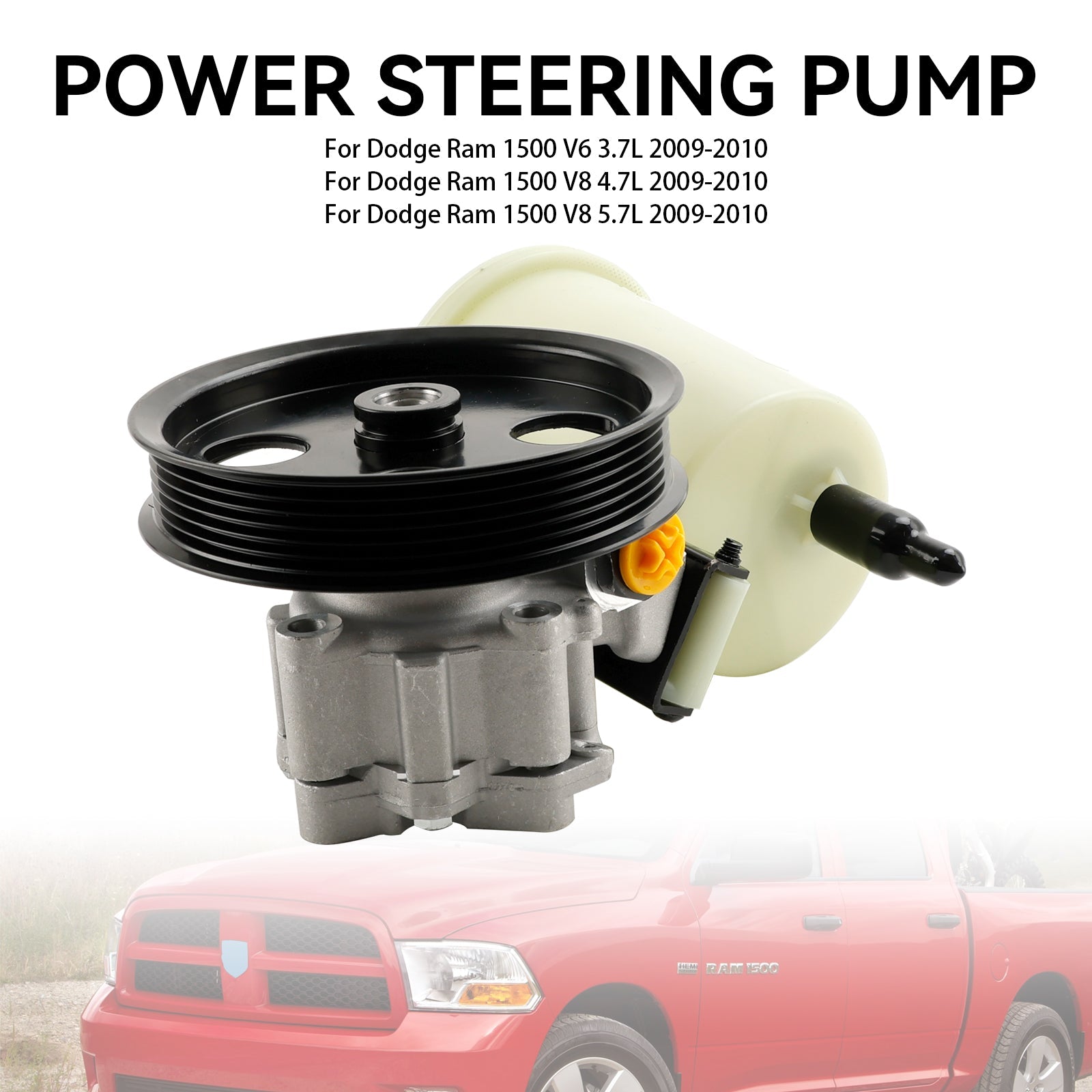 Pompe de direction assistée Dodge RAM 1500 2009-2010 avec poulie et réservoir