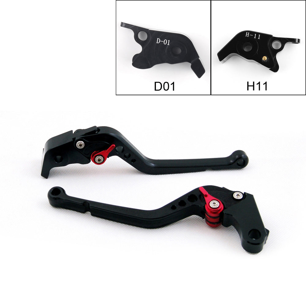 Leviers d'embrayage de frein longs pour Ducati Hypermotard 1100/SP 2007-2012 Noir Generic