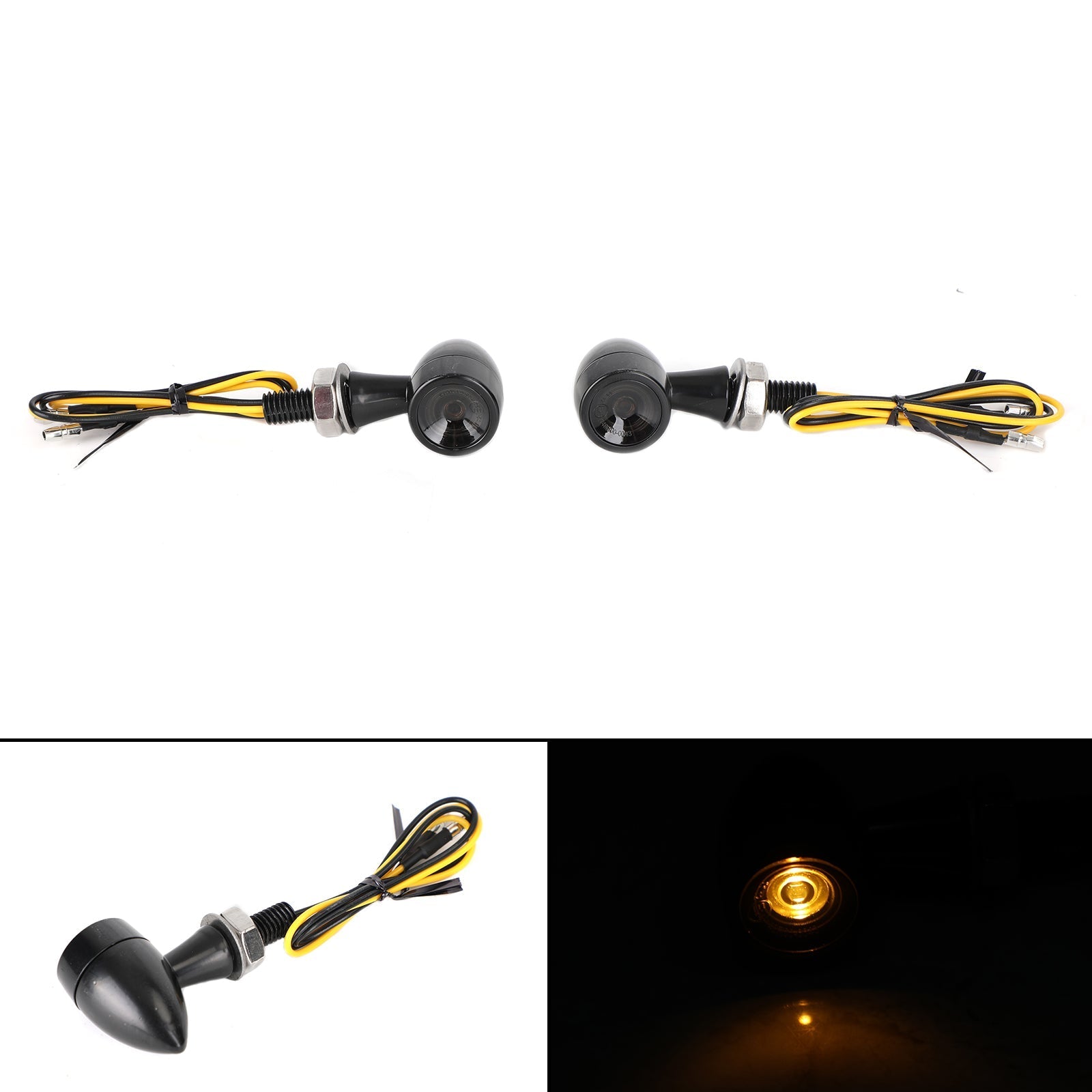 Mini Bullet Moto LED Clignotant Clignotant Lampe Frein Lumière 12V M7 Générique