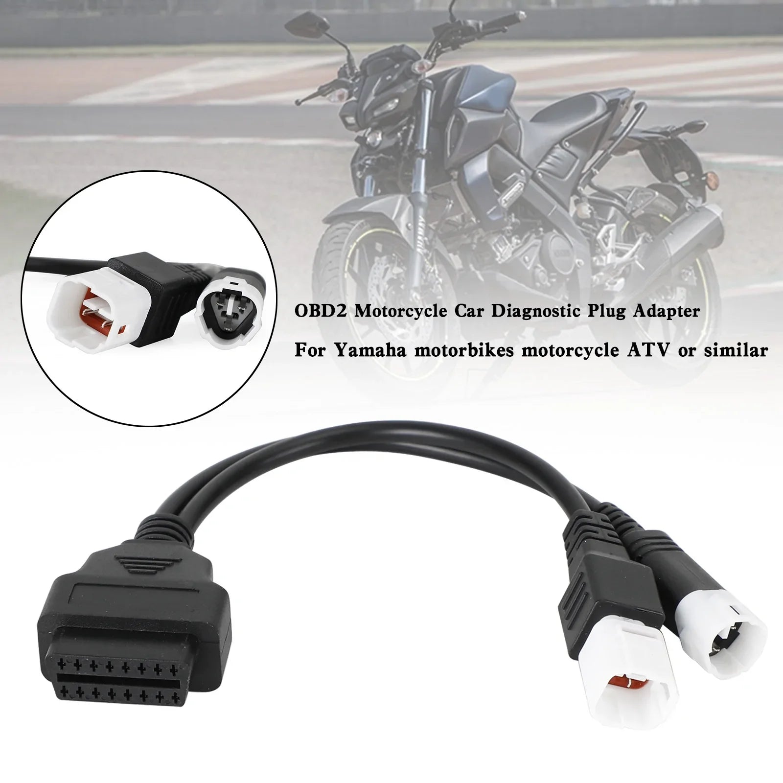 Connecteur d'adaptateur de Diagnostic 3 broches 4 broches 2in1 OBD2 pour moto Yamaha