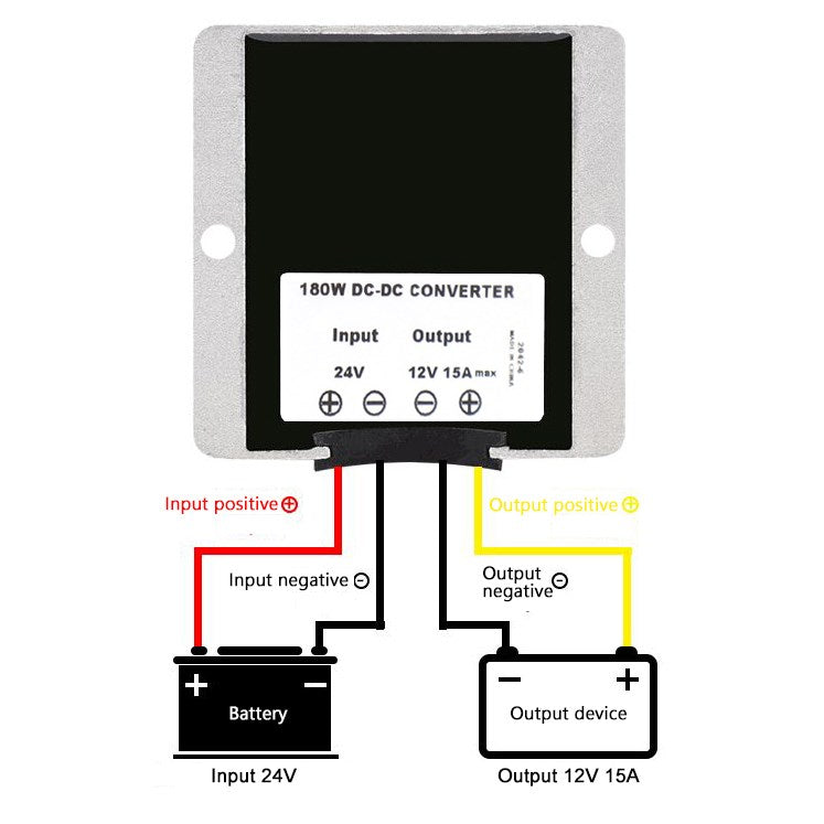 Étanche 24V à 12V 15A 180W Régulateur de convertisseur de puissance CC/CC abaisseur