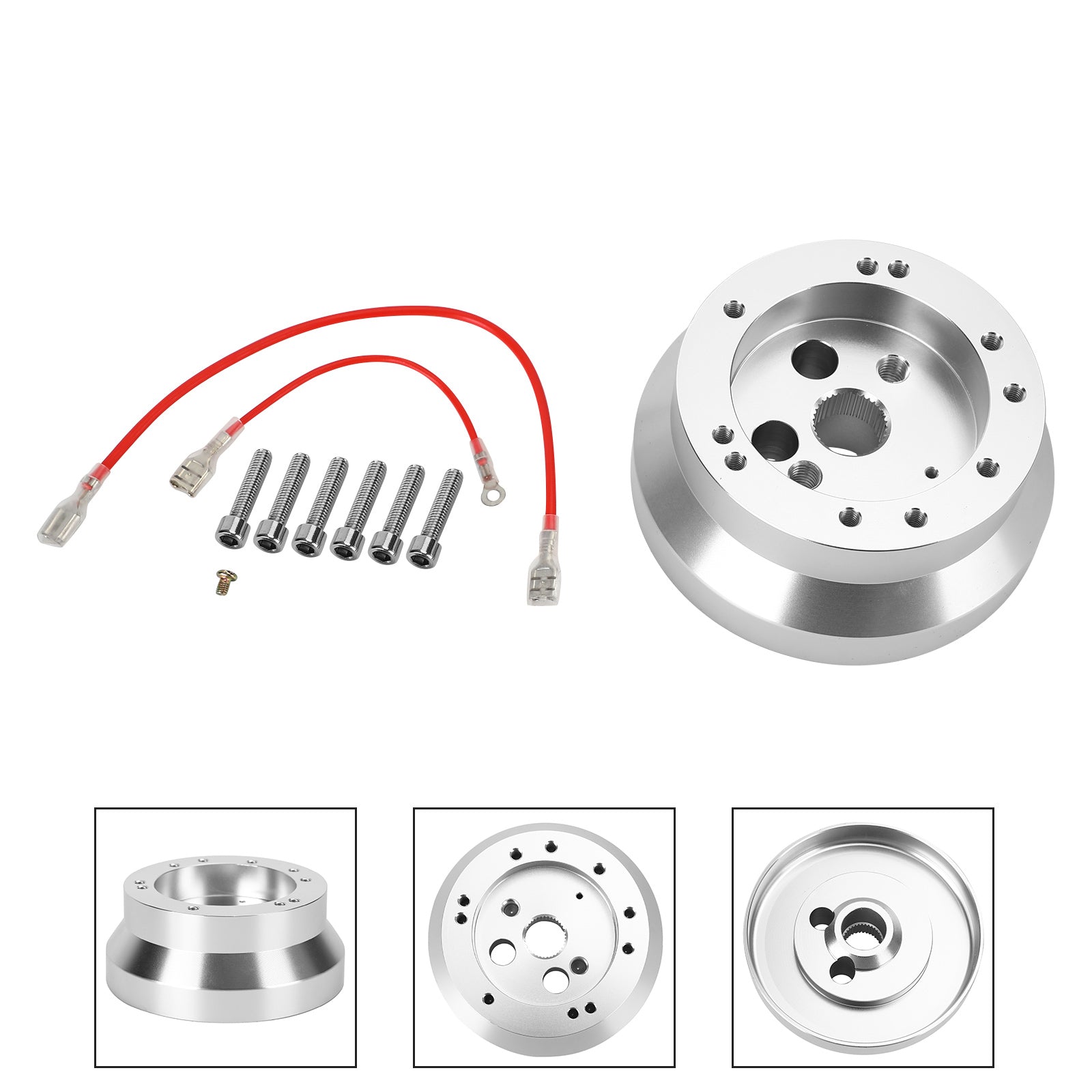 Kit adaptador de buje corto pulido para volante de 5 y 6 orificios nuevo para Ididit GM Chevy genérico