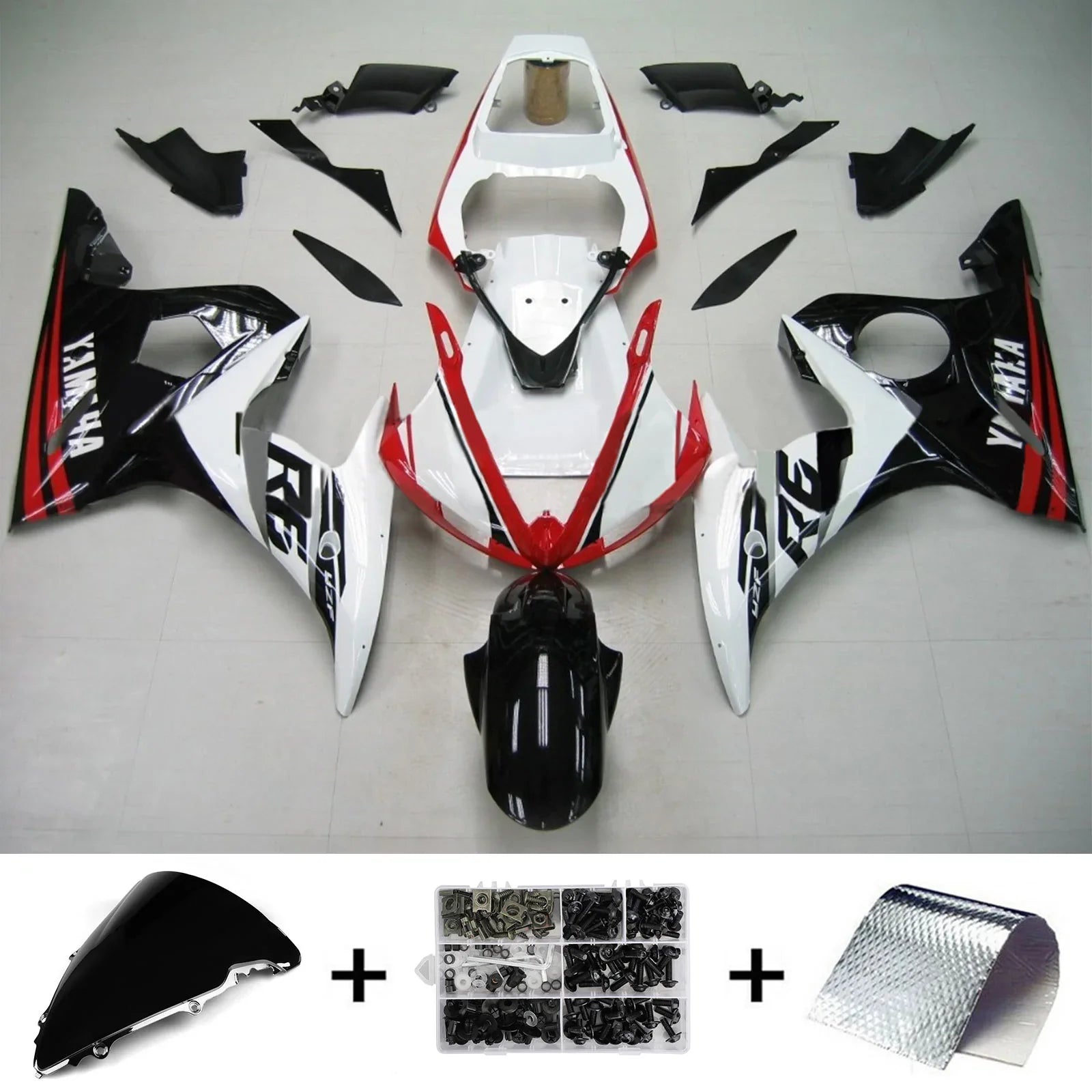 Kit de carénage Amotopart pour Yamaha YZF 600 R6 2003-2004 R6S 2006-2009