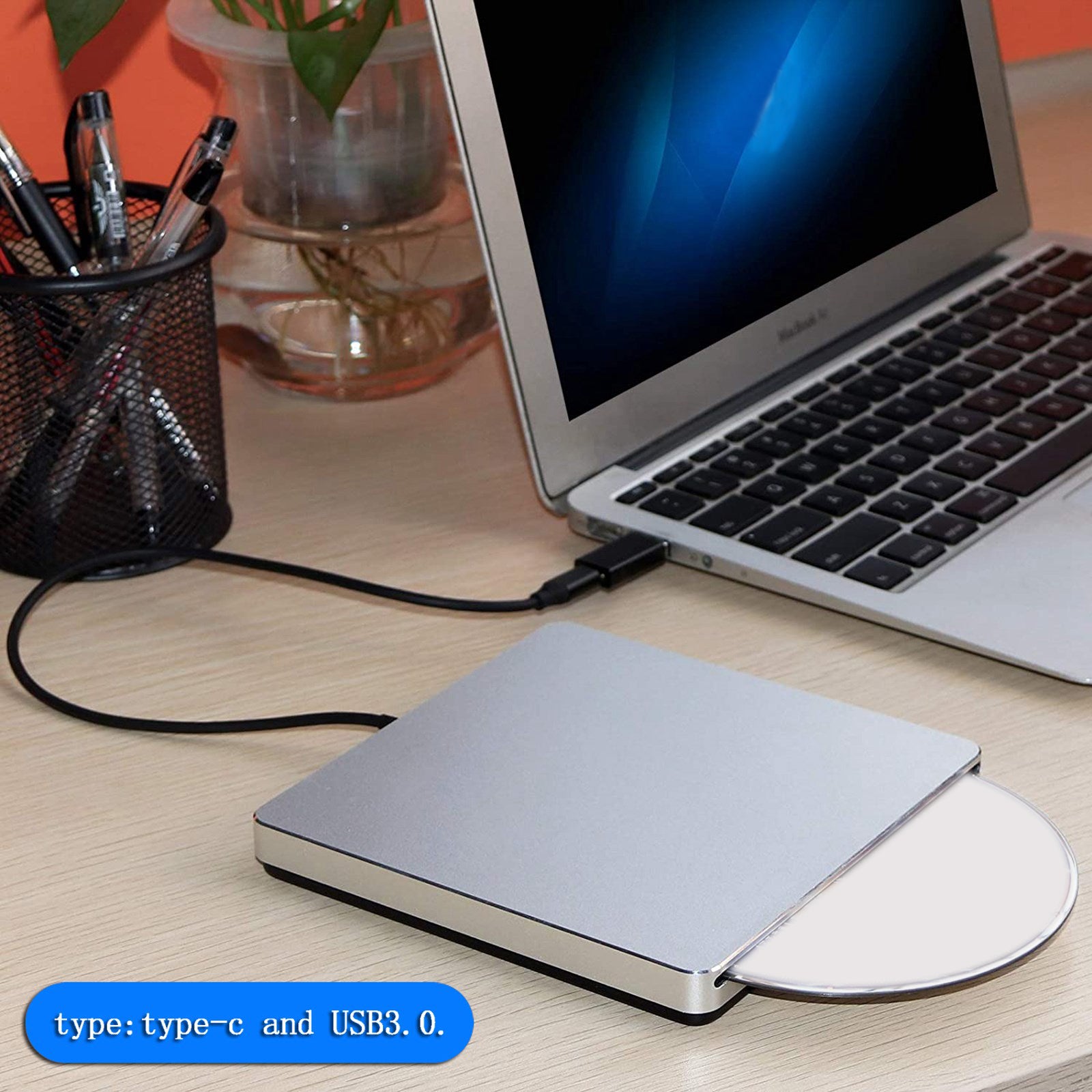 Lecteur CD/DVD externe encastrable USB 3.0 lecteur graveur graveur pour ordinateur portable PC Mac