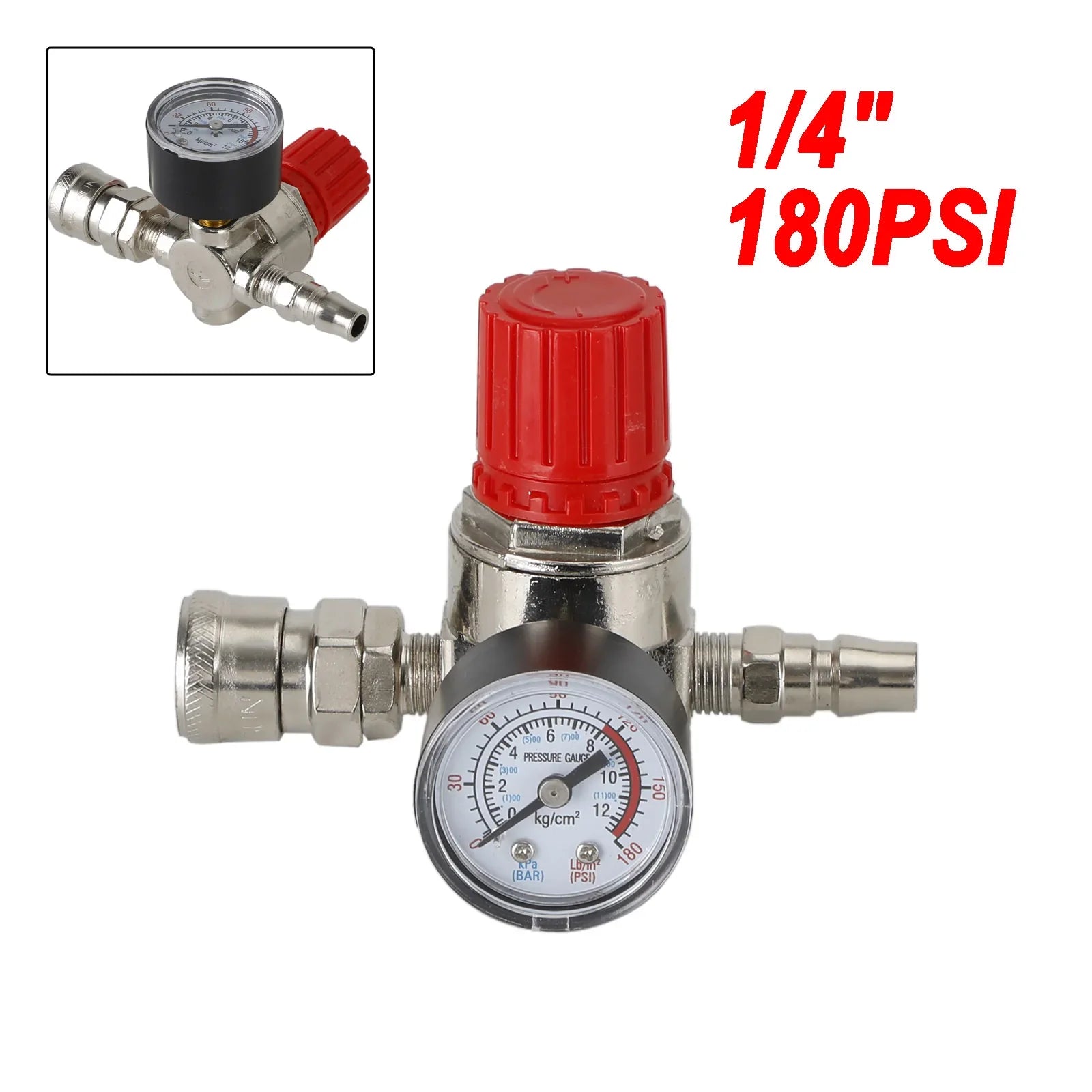 Compresseur d'air 1/4" Régulateur Manomètre Commutateur Valve Control 175 Psi