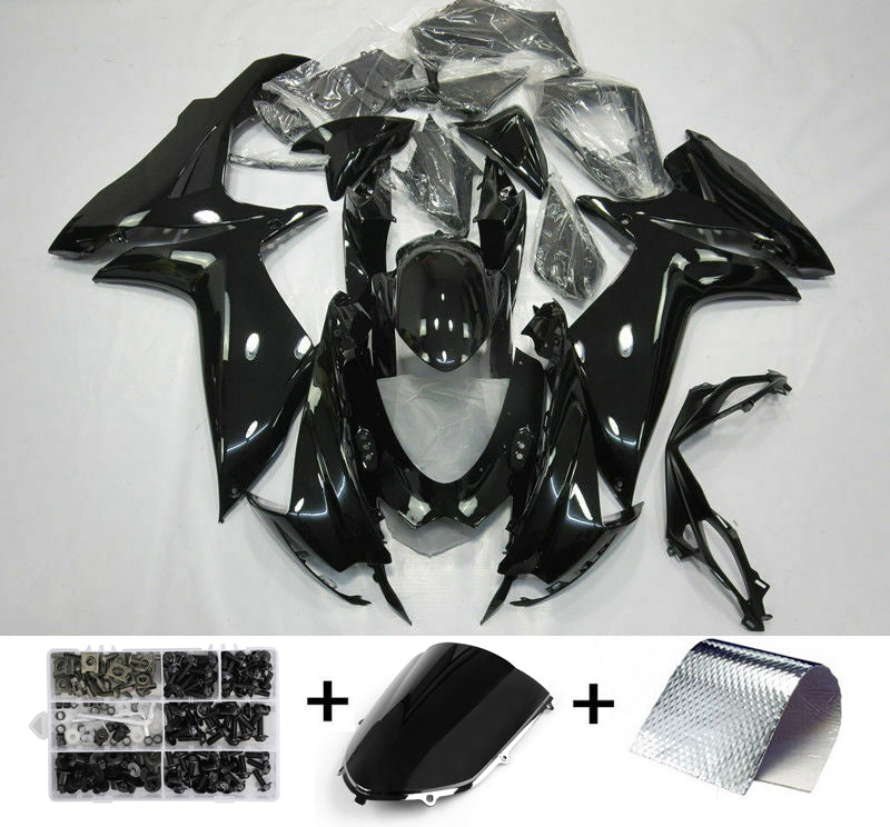 Kit de plástico de inyección de carenado Amotopart negro brillante para Suzuki GSXR600/750 2011-2019 Generic K11