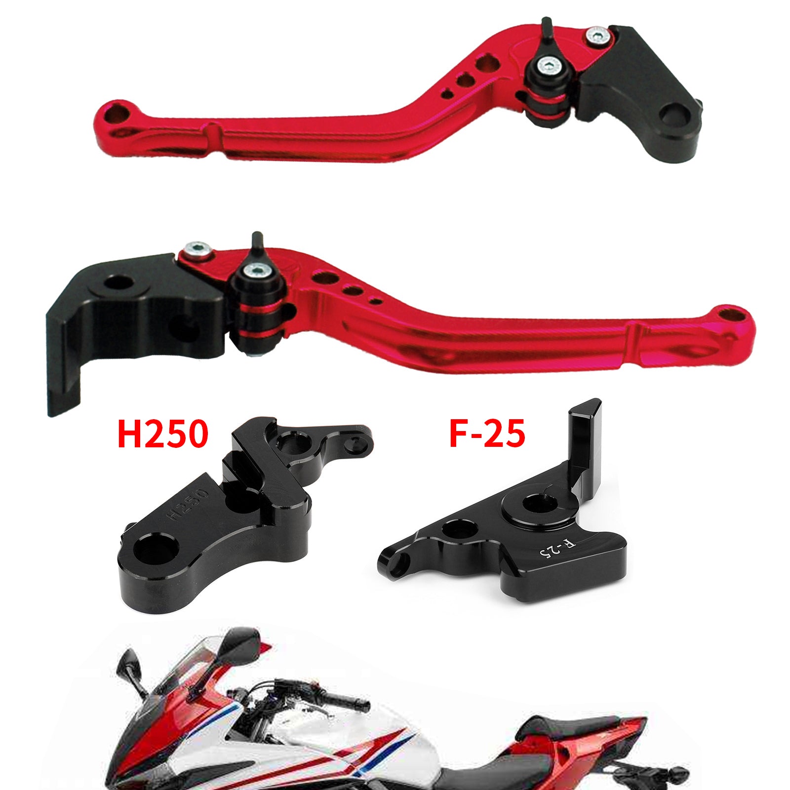 Palanca de freno de embrague largo para Honda CB500F CBR500R 13-15 CBR300RR CB300F 14-16 genérico