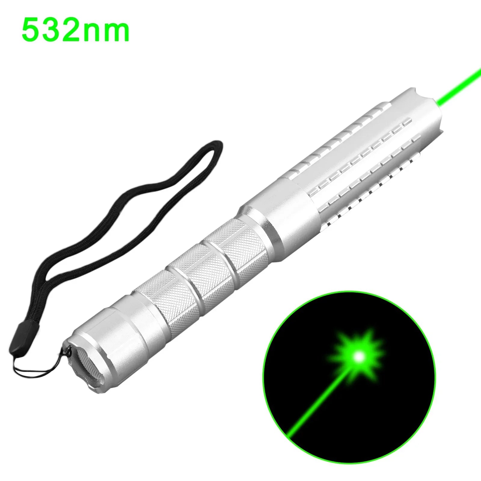Pluma de puntero láser verde de alta potencia táctica 532nm Haz visible Lazer