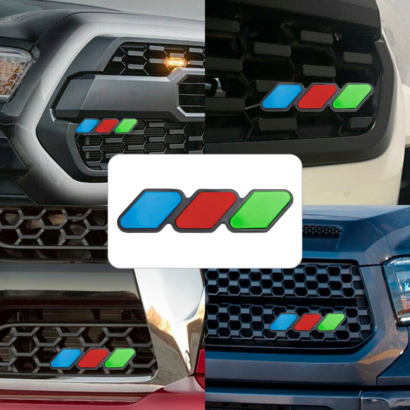 Badge de calandre tricolore, emblème de voiture, accessoires pour Toyota Tacoma TRD Tundra RAV4