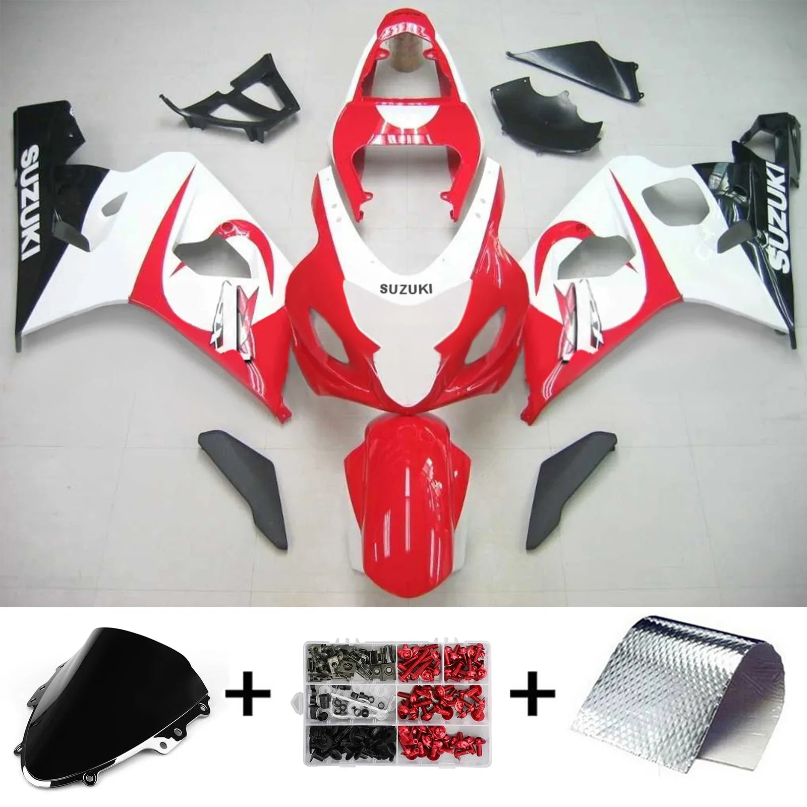 Amotopart Suzuki GSXR 600/750 2004-2005 Kit Carénage Carrosserie Plastique ABS