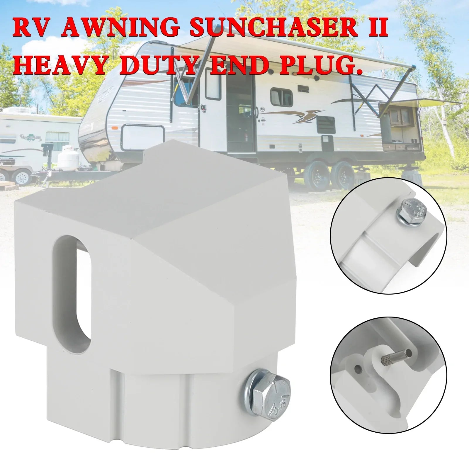 Bouchon d'extrémité de pièce de rechange en aluminium solide pour auvent Dometic SUNCHASER II