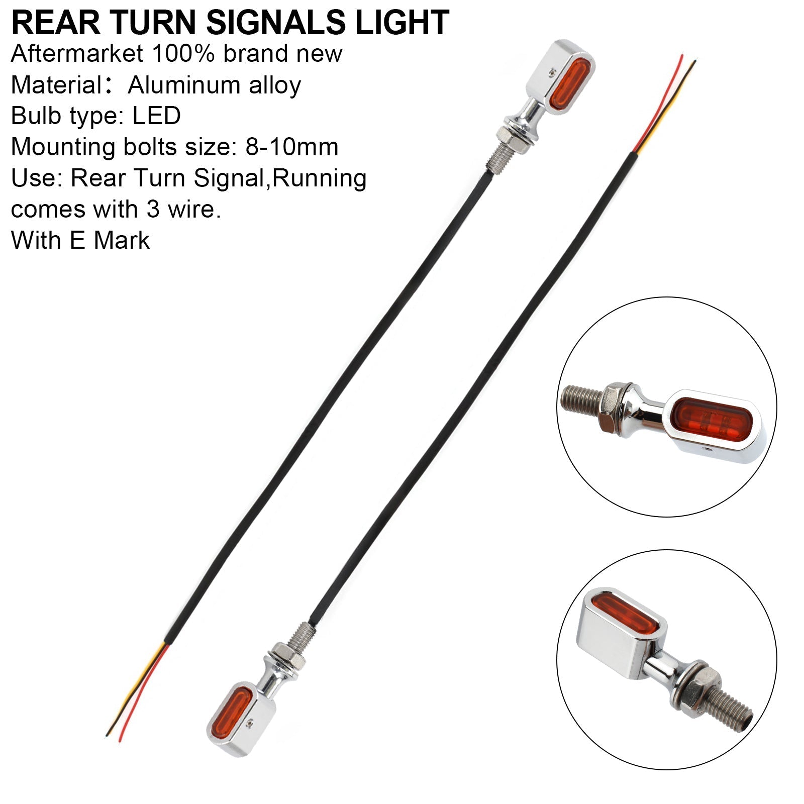 Mini indicatore di direzione posteriore a LED per Sportster Touring Dyna Softail