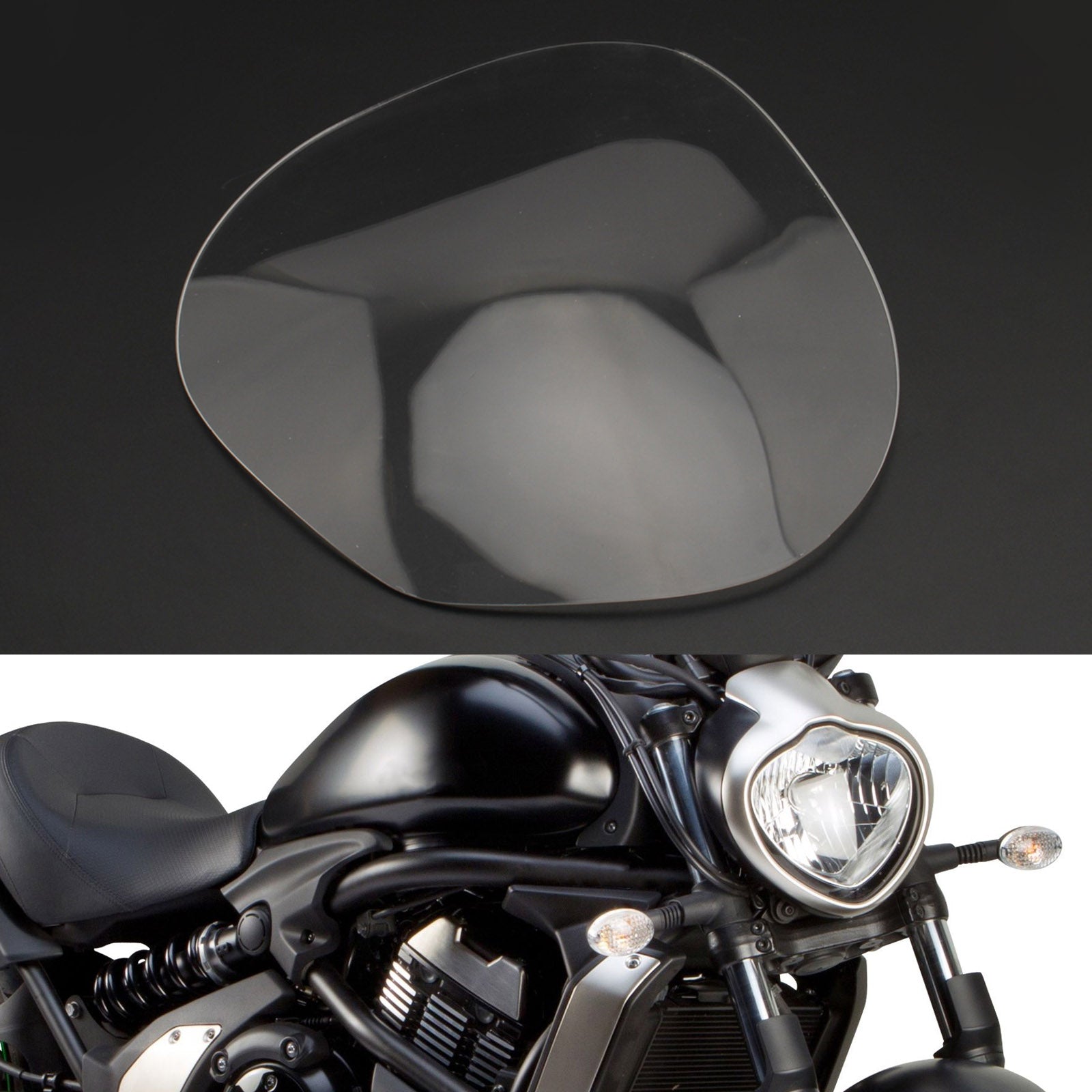 Pokrywa ochronna soczewki przedniego reflektora pasuje do Kawasaki Vulcan S 2015-2021 Generic Smoke