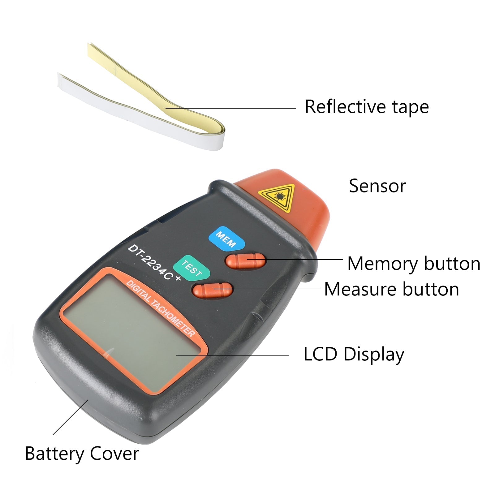 Tachymètre numérique sans contact Laser Photo Tach RPM testeur outil de jauge portable