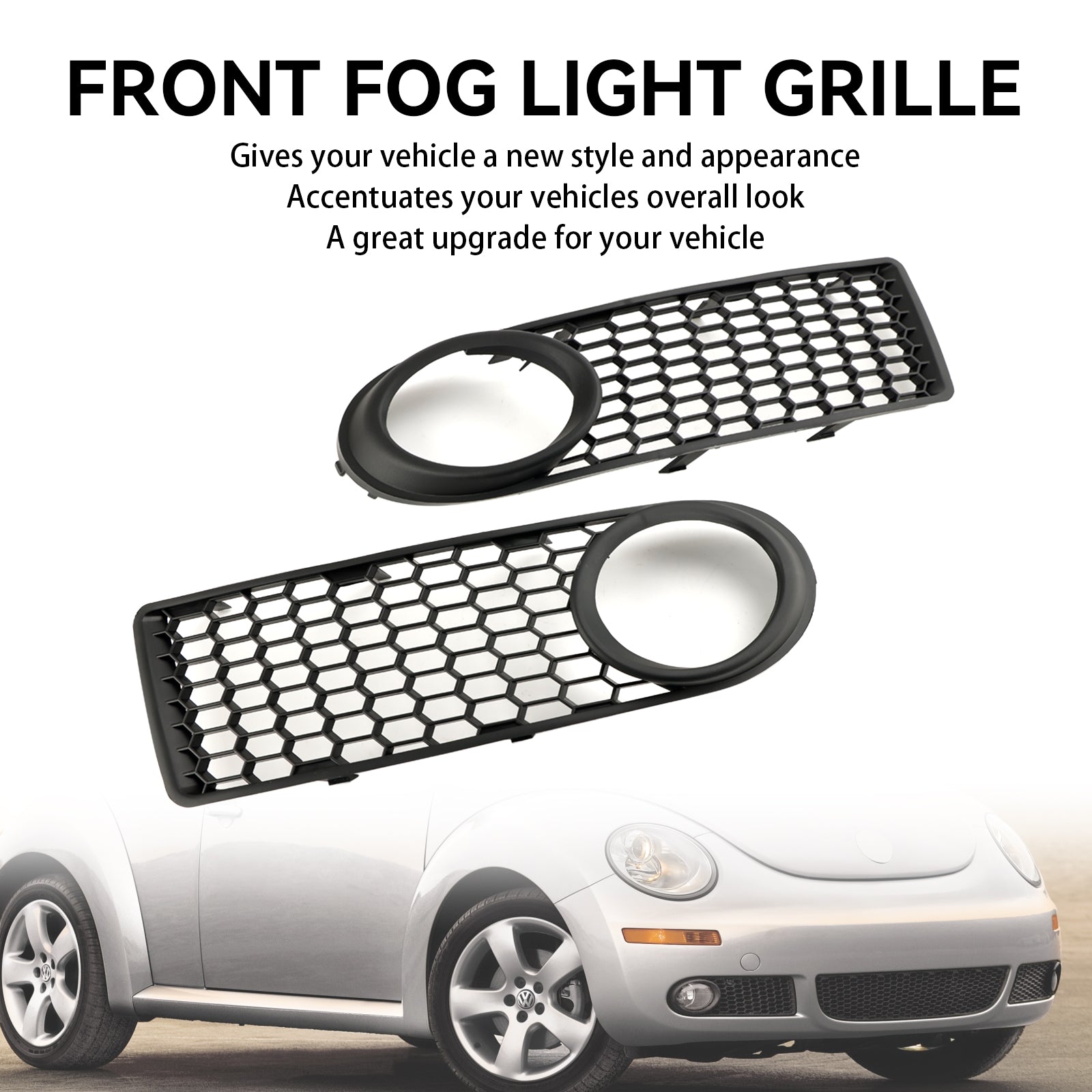 Grille de phare antibrouillard pour pare-chocs avant cabriolet Volkswagen Beetle &amp; Beetle