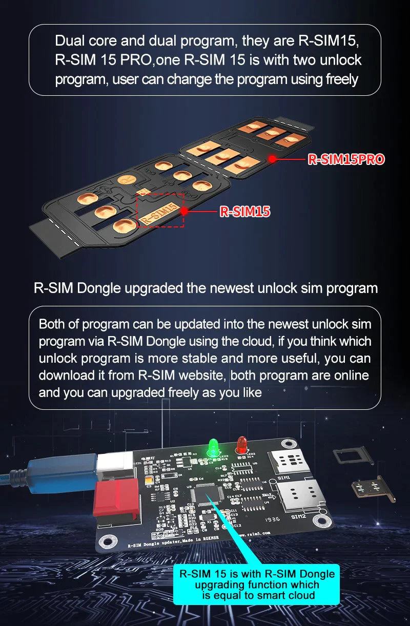 Aggiorna la scheda di sblocco Nano RSIM-15 per iPhone 13 Pro X XS Max 8 iOS 14.7 