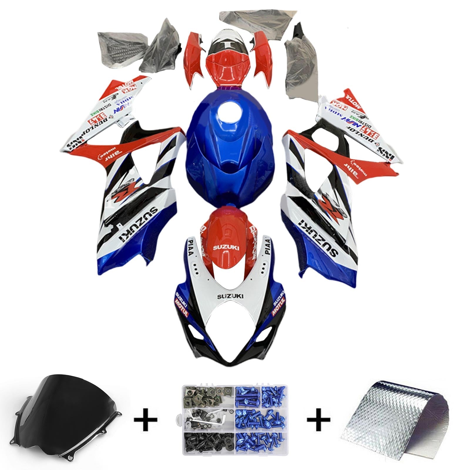 Amotopart Suzuki GSXR1000 2007-2008 K7 Kit de carénage carrosserie plastique ABS