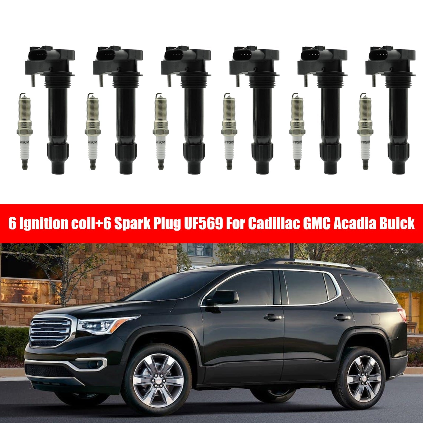 2010-2016 Buick LaCrosse GMC Acadia 6 Bobina di accensione 6 Candela UF569 12590990 Fedex Express