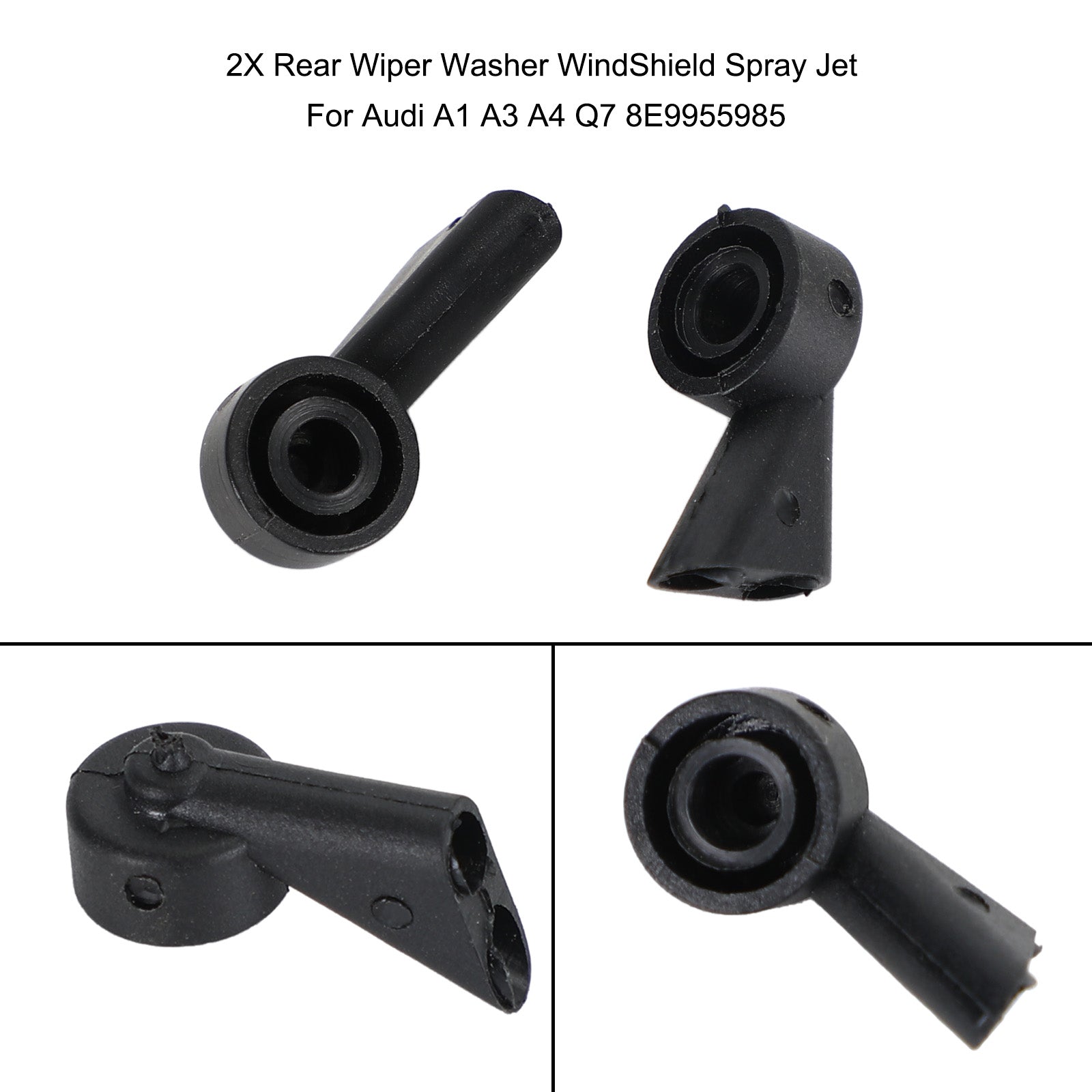 2X Strumień spryskiwacza tylnej szyby dla Audi A1 A3 A4 Q7 8E9955985 Generic