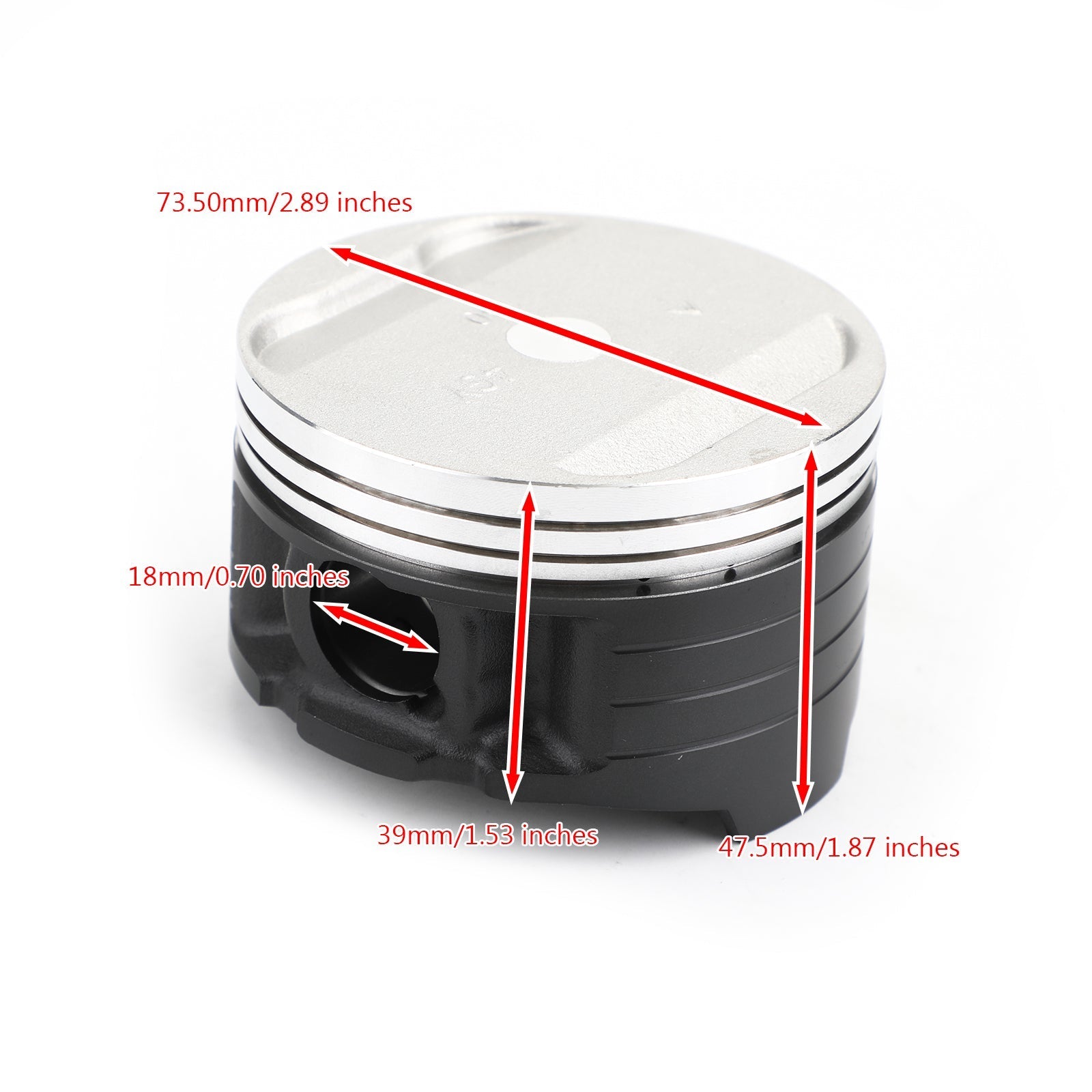 Kit Pistons &amp; Segments +0.50mm Alésage 73.50mm pour Yamaha TT250R TTR250 TT-R250 93-06 Générique