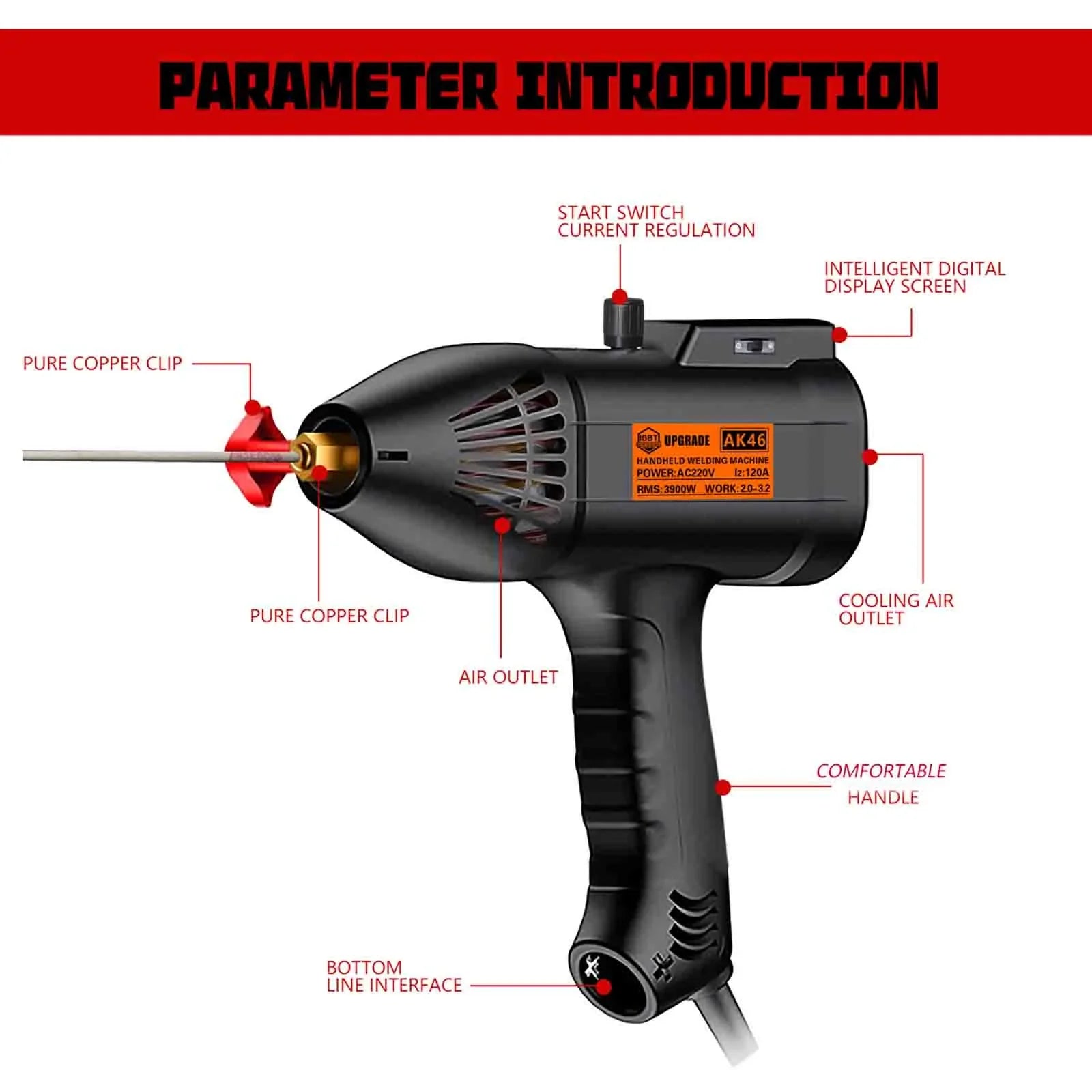 Máquina de soldadura por arco portátil 110V Soldador de ajuste de corriente digital automático