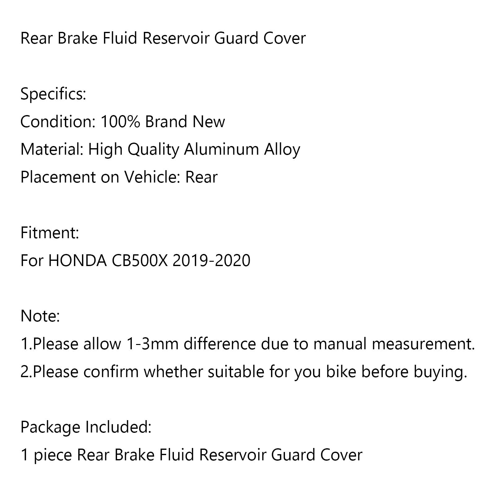 Protection de réservoir de liquide de frein arrière pour HONDA CB500X 2019-2020 générique