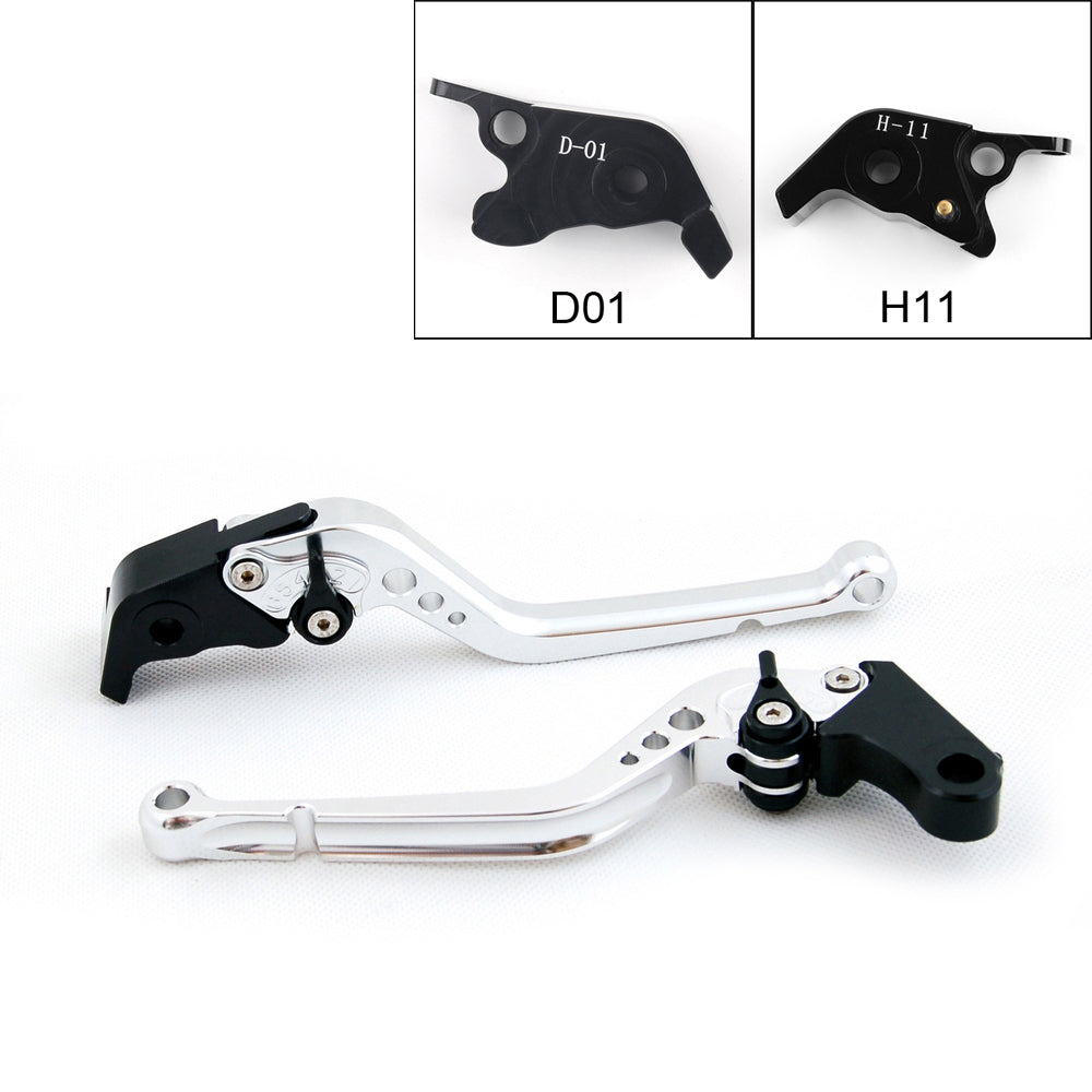 Leviers d'embrayage de frein longs pour Ducati Hypermotard 1100/SP 2007-2012 Noir Generic