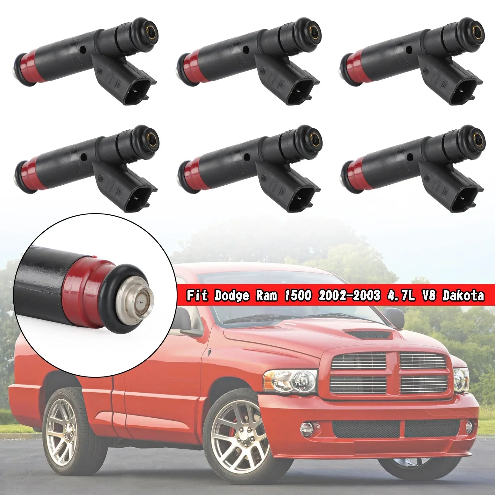 Set di 8 iniettori di carburante 53032145AA per Dodge Ram 1500 2002-2003 4.7L V8 Dakota Generic