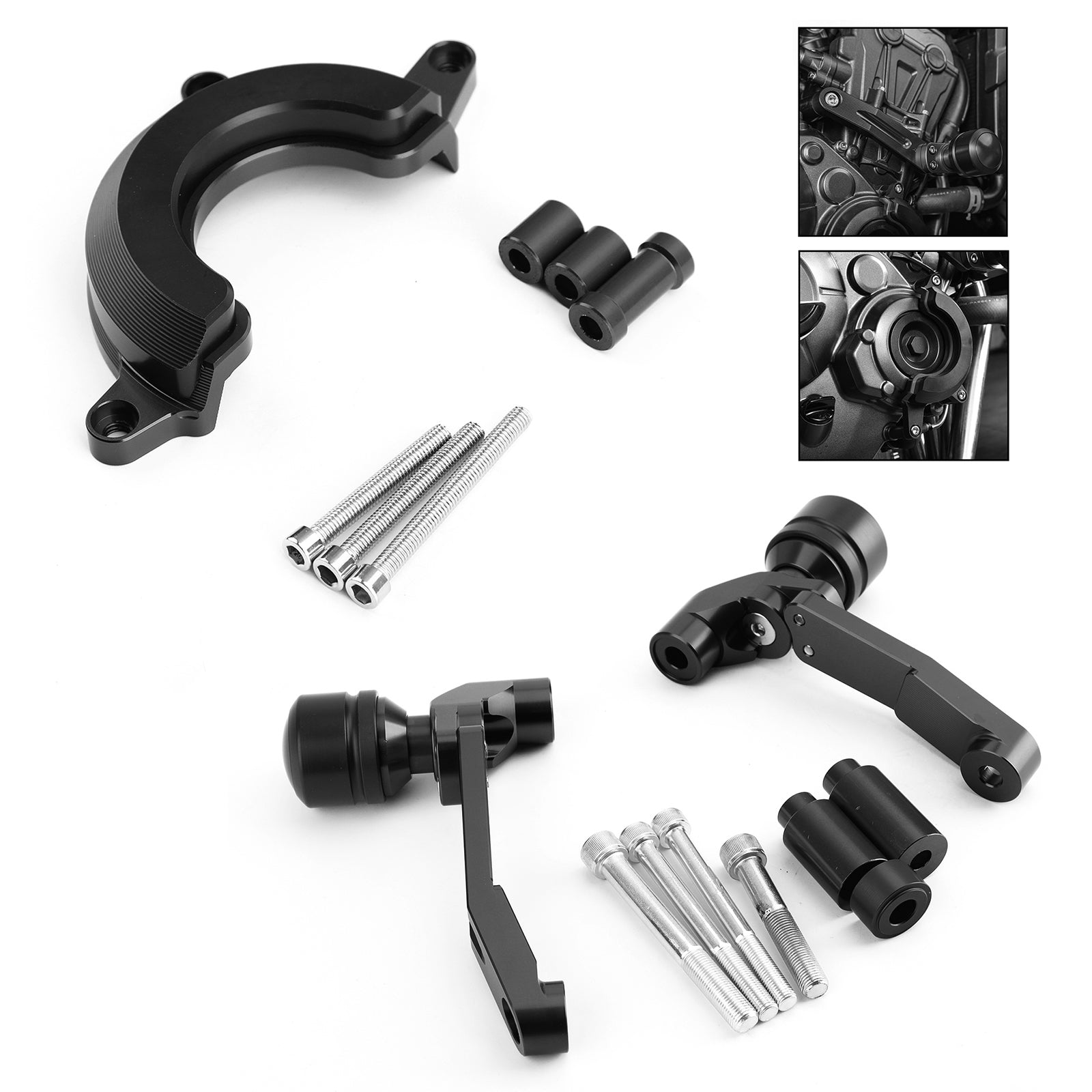 Engine Frame Sliders Crash Protectors Kit for Honda CB650R 2019-2021 Black