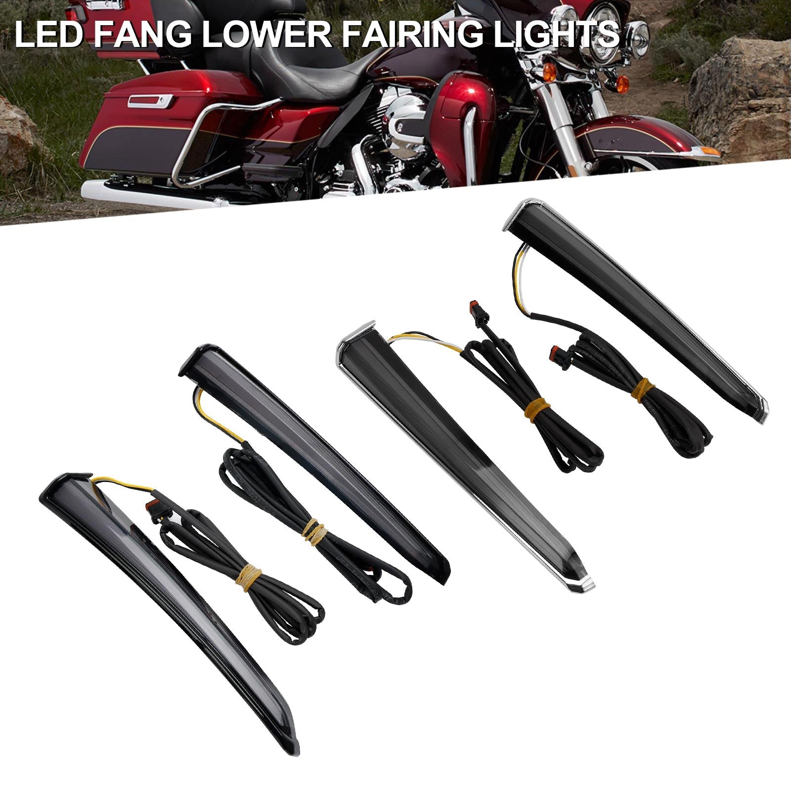 Fang 45801 Dolne światła owiewki LED do Touring Road Glide 2014-2023