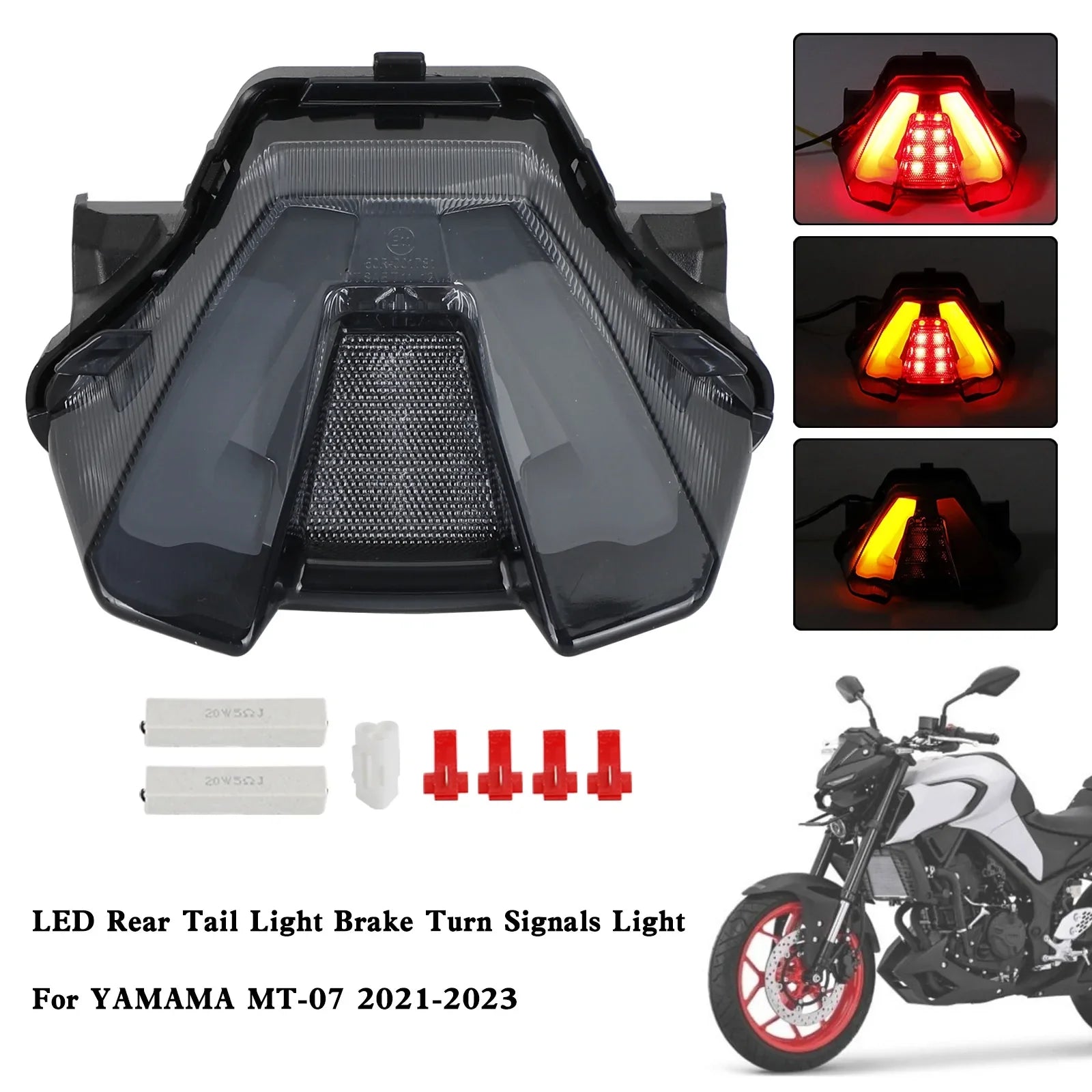 Yamaha MT-07 MT07 2021-2023 Indicatori di direzione del freno posteriore a LED