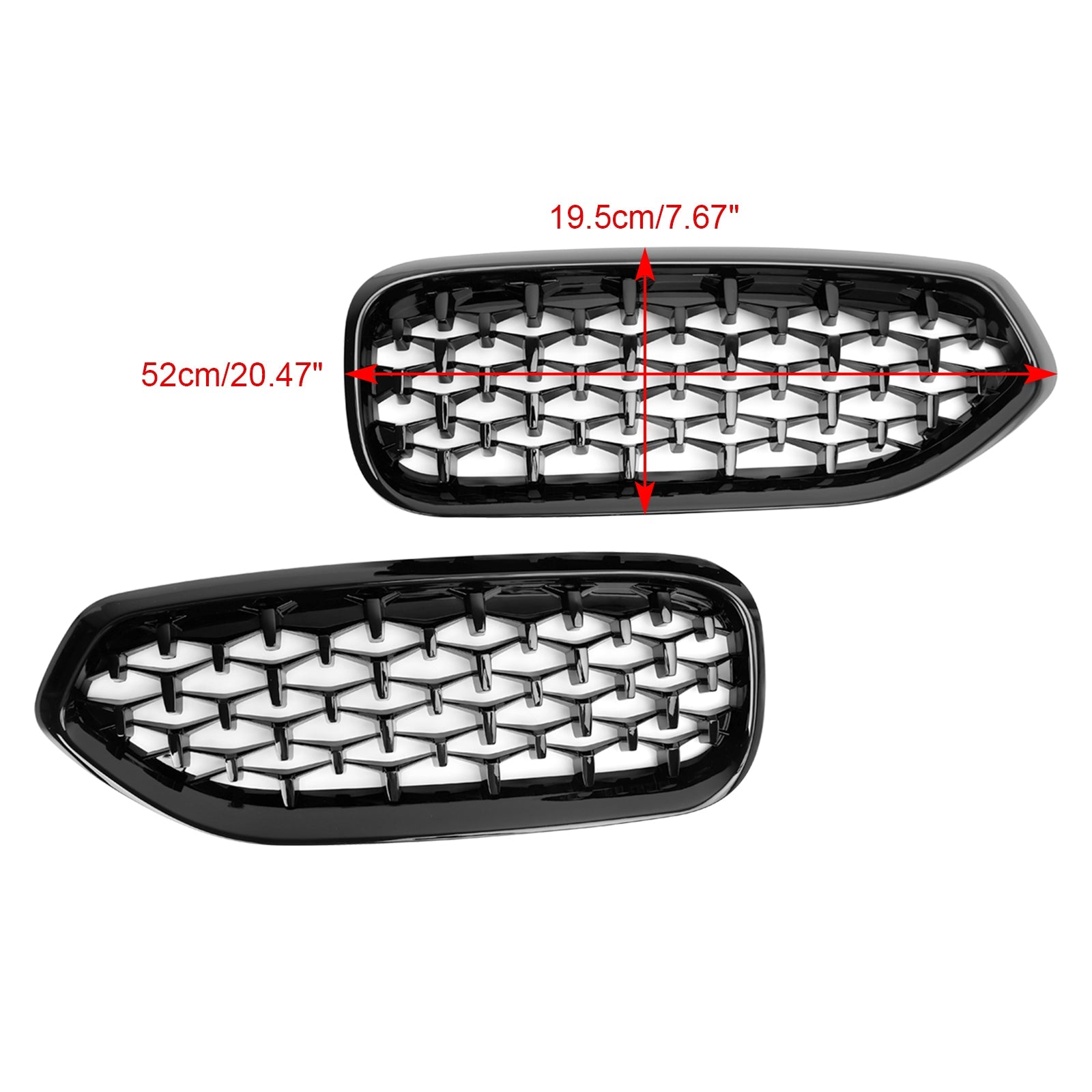 Grille de calandre avant noire brillante de style diamant pour BMW G29 Z4 2019-2023