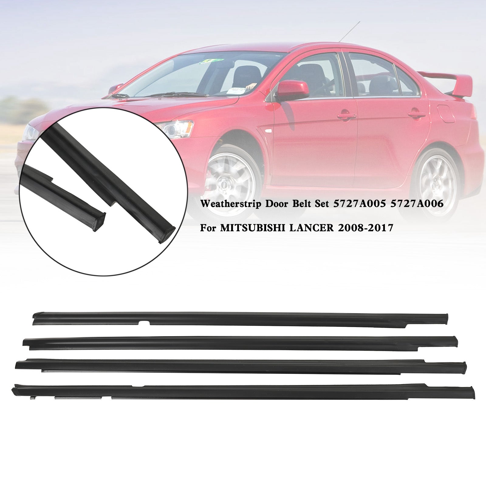 Mitsubishi Lancer 2008-2017 Conjunto de cinturón de puerta impermeable 5727A005 5727A006 Fedex Express