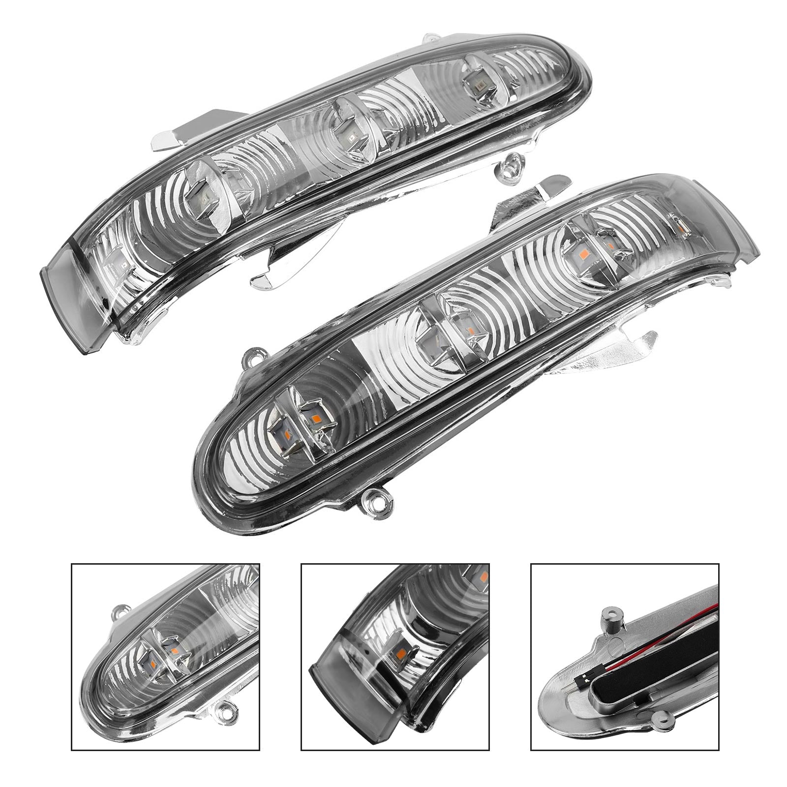 Par de intermitentes LED para espejo lateral para Benz S W220 CL W215 1999-2003 gris