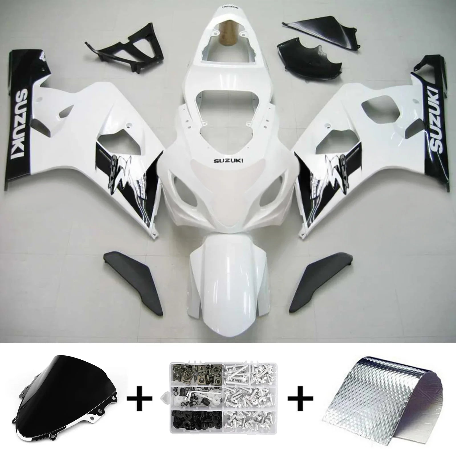 Amotopart Suzuki GSXR 600/750 2004-2005 Kit Carénage Carrosserie Plastique ABS