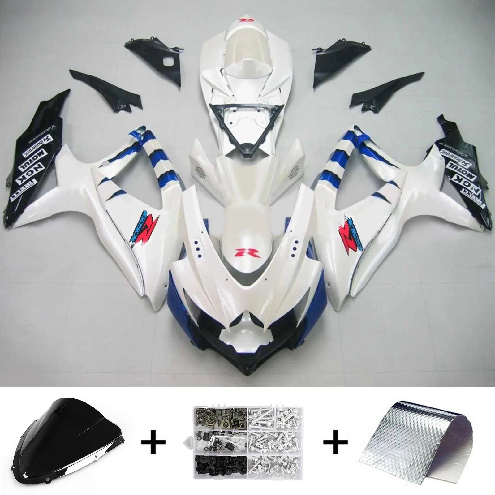 Amotopart Suzuki GSXR 600/750 2008-2010 Kit Carenatura Plastica ABS per Carrozzeria