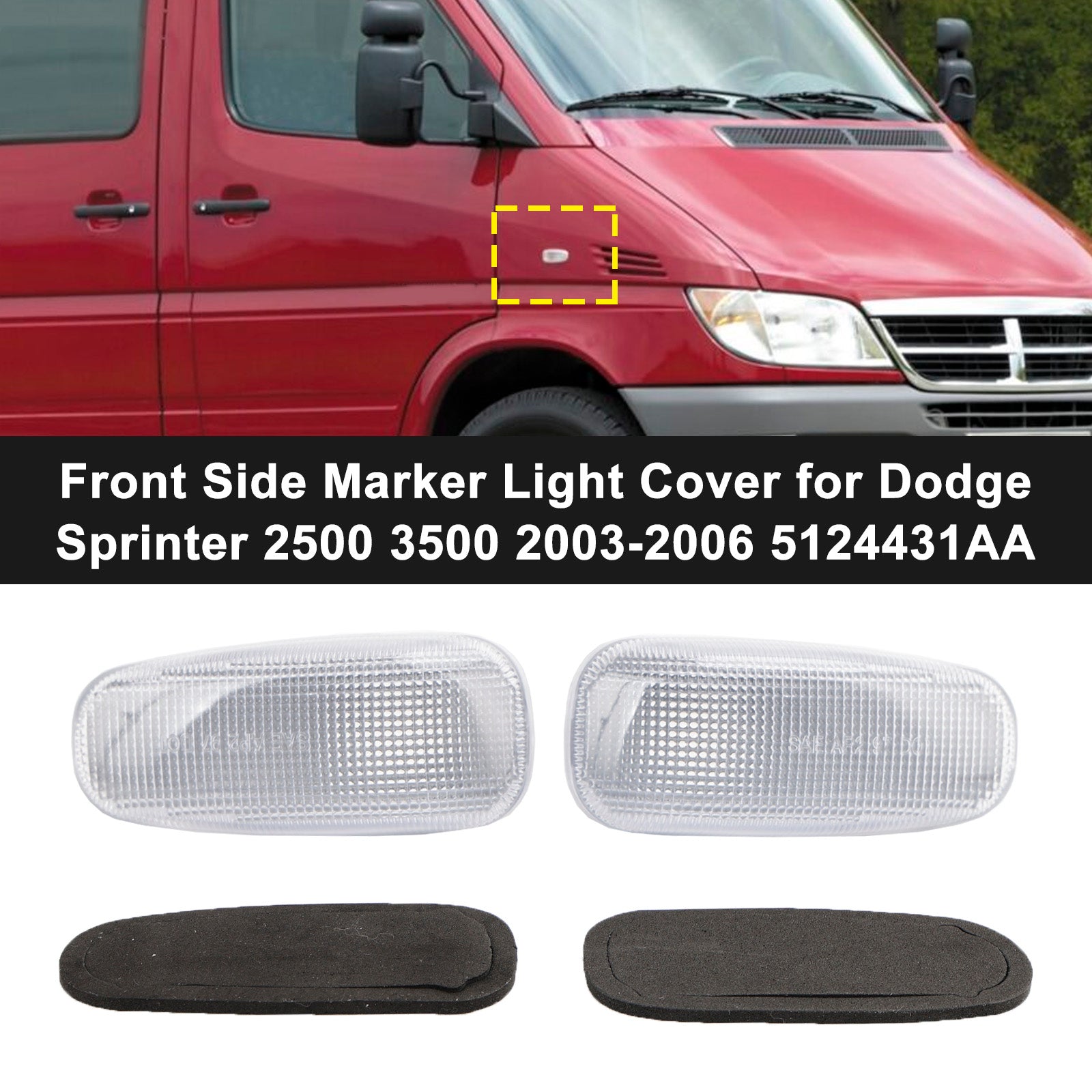 Dodge Sprinter 2500 3500 2003-2006 5124431AA Copertura luce indicatore laterale anteriore