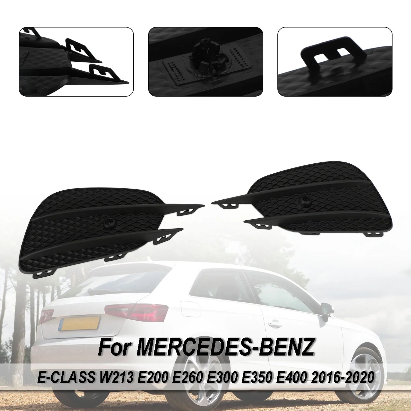 Mercedes Clase E W213 2pcs Parachoques Rejilla Faros antiniebla Rejilla Rejilla Cubierta embellecedora