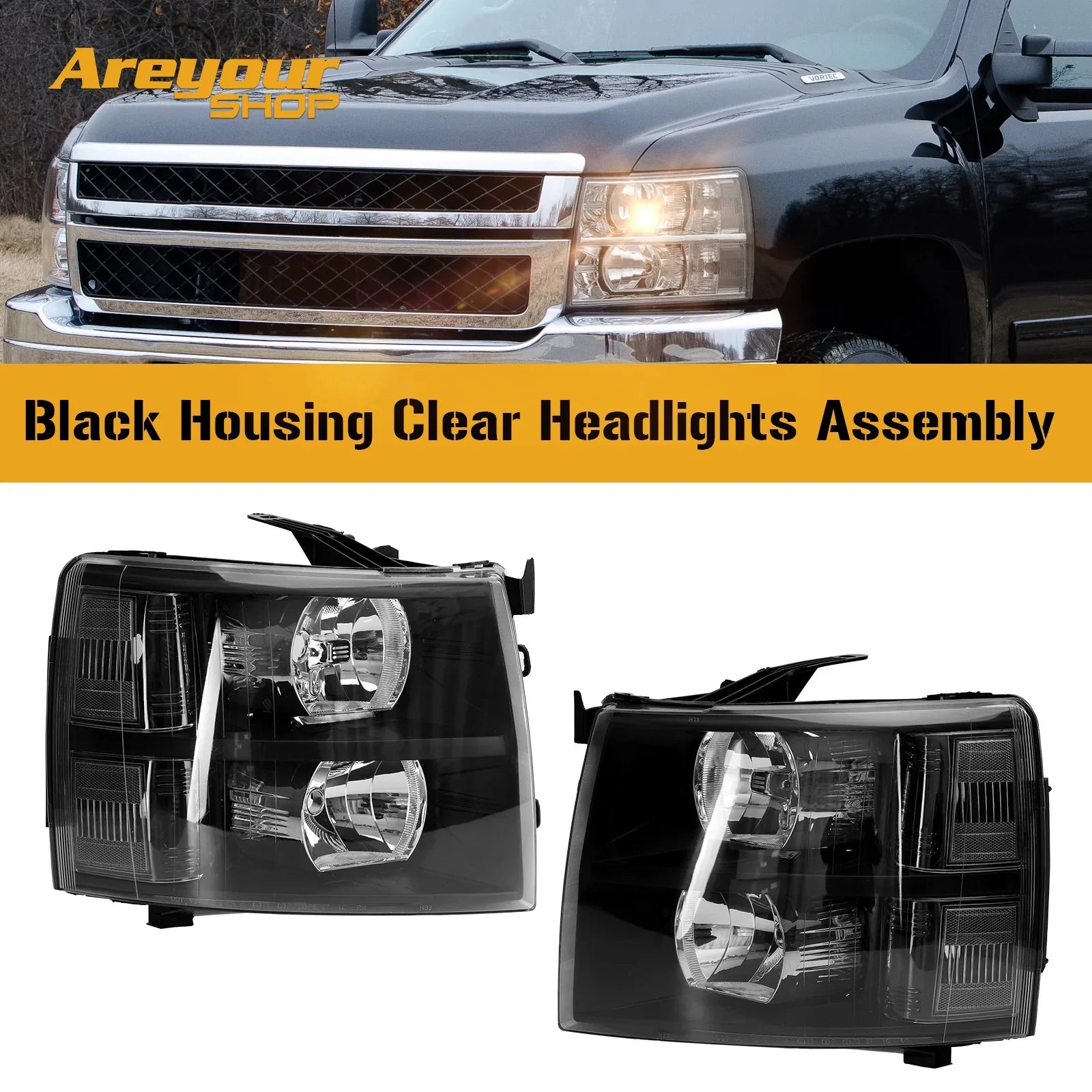 Chevrolet Silverado 1500 2500 3500 2007-2013 Conjunto de faros