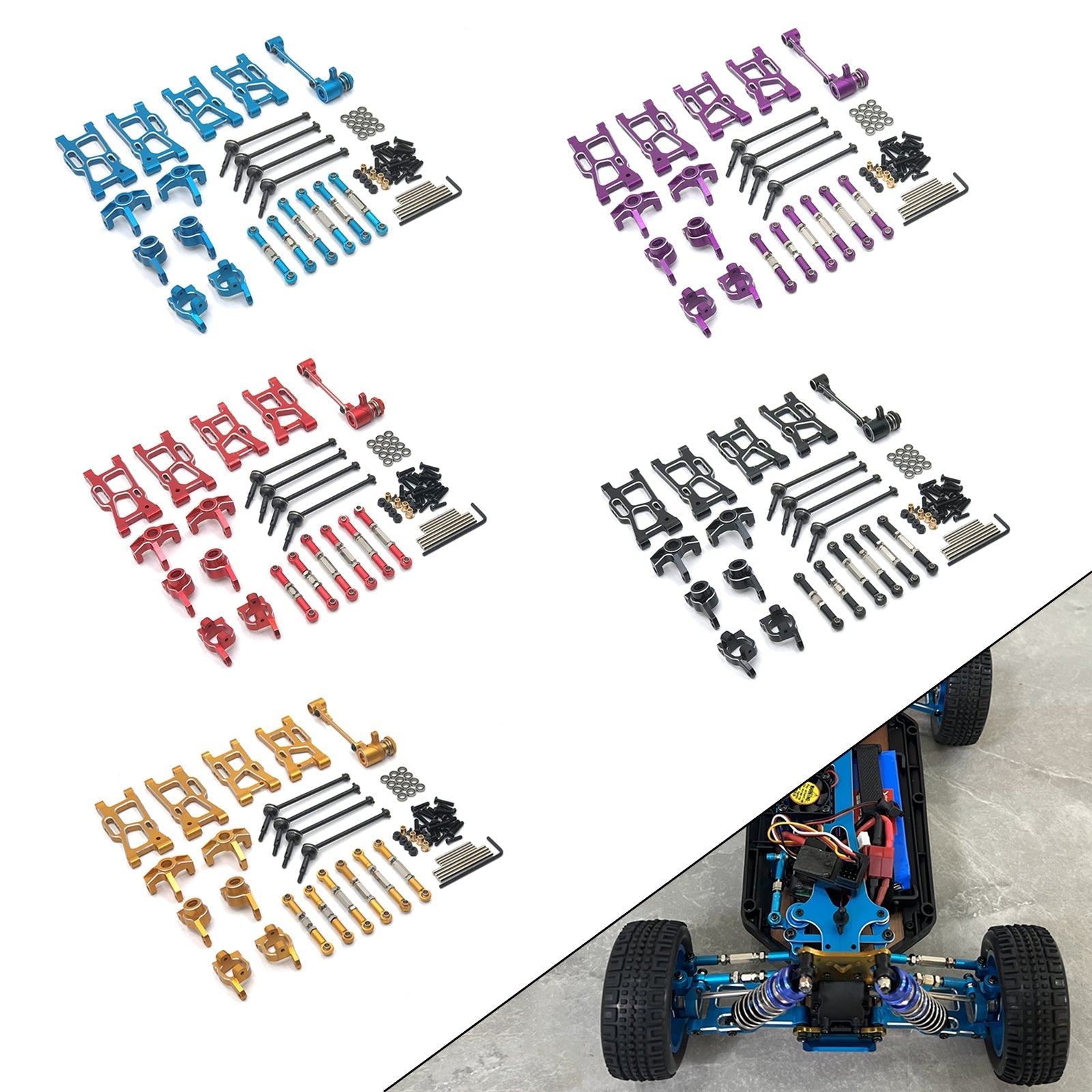 Mise à niveau des pièces métalliques pour Wltoys 1:14 144001 1/12 124017 Base de bras oscillant de voiture RC C