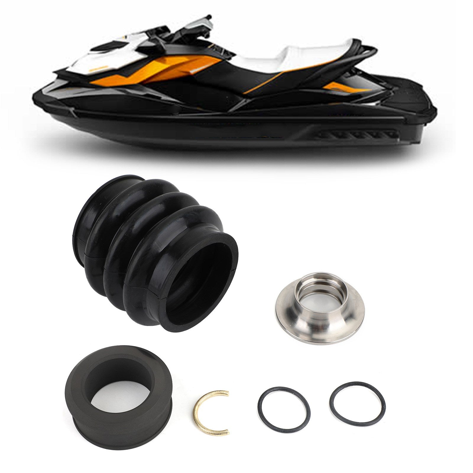 Kit de reconstruction de ligne d'entraînement de joint d'anneau de carbone 4-Tec et botte pour Sea Doo RXP RXPX RXTX