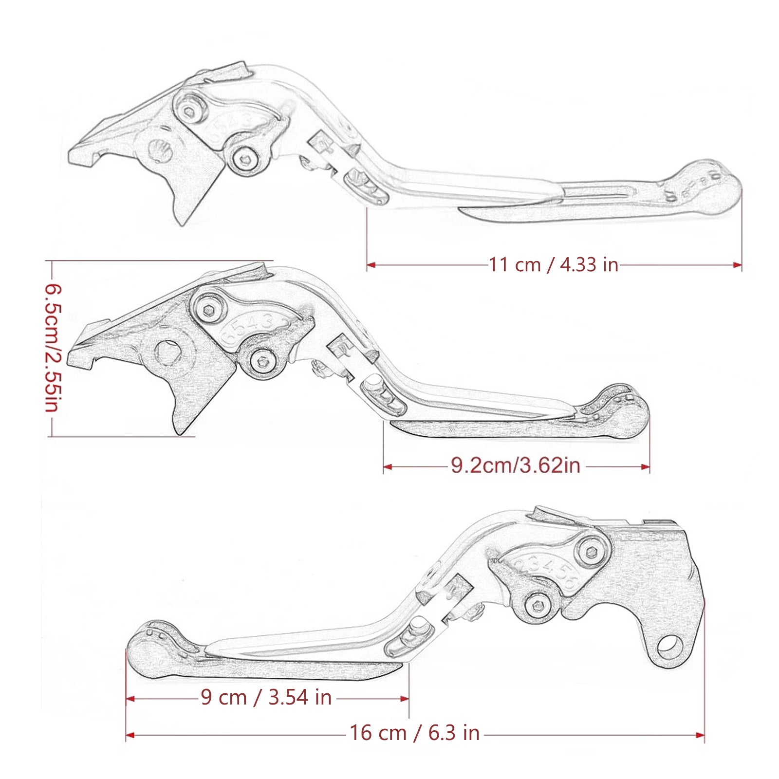 Palanca de freno de embrague ajustable para Yamaha MT-09 Tracer 900/GT 21-22 YZF R6 17-20 genérico