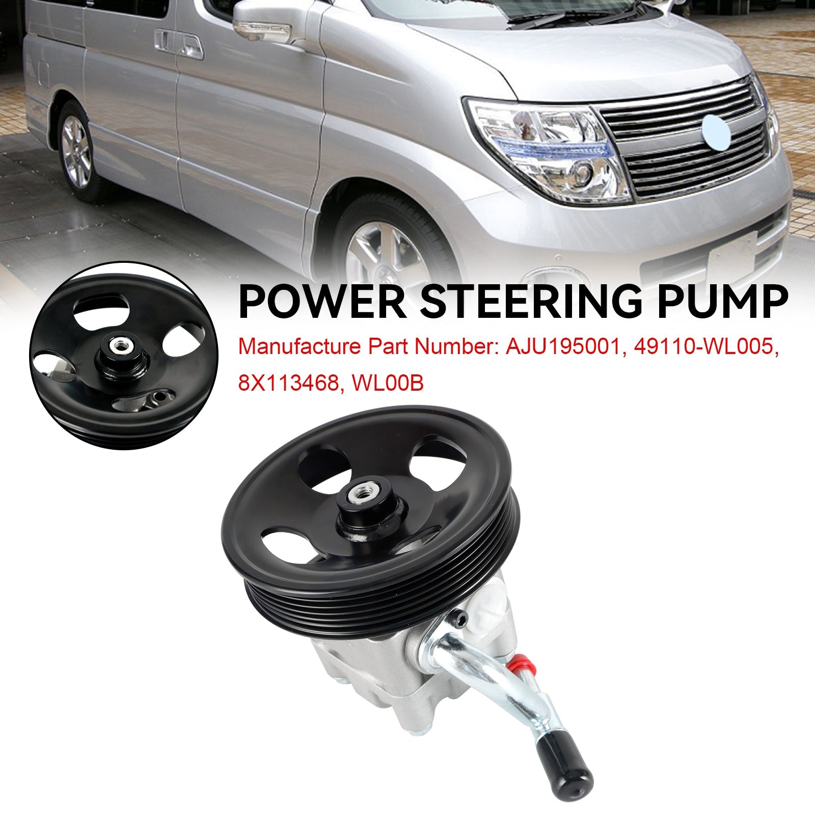 Nissan Elgrand E51 3.5I 2.5I 2003-2009 Pompe de direction assistée 8X113468