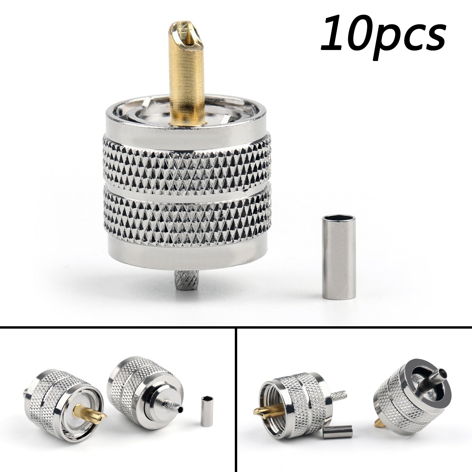 10 pièces prise UHF mâle Pl259 adaptateur de connecteur à sertir pour RG316 RG174 RG178 LMR100