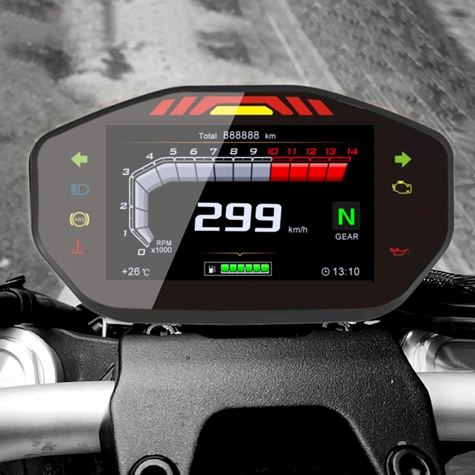Retroiluminación genérica del velocímetro del cuentakilómetros de la exhibición digital del Lcd Rpm de la motocicleta universal