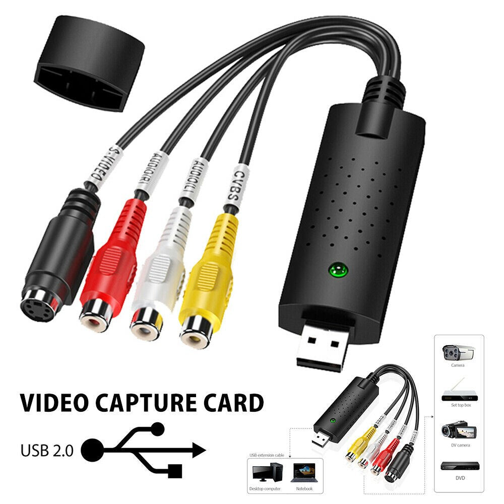 USB 2.0 Audio TV Video VHS a DVD VCR PC HDD Convertidor Adaptador Tarjeta de captura