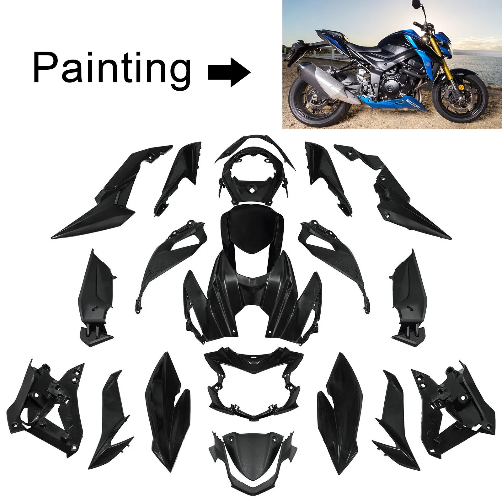 Amotopart Suzuki GSX-S 750 2017-2021 Kit Carenado Plastico ABS Carenado