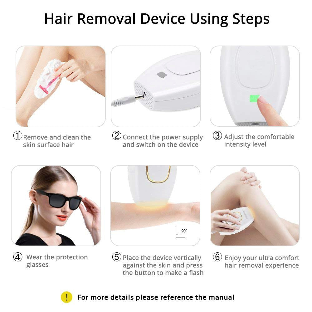 IPL Laser Hair Remover Handheld Home Hair Removal System Pain Free 500000 Flash Générique