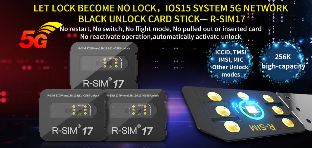 Mise à niveau de la carte de déverrouillage RSIM 17 Nano pour iPhone 13 Pro 12 Pro Max X XS Max 8 IOS 15